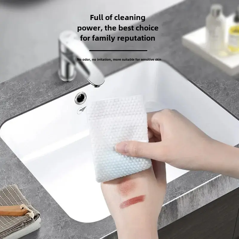 Extra Large Disposable Face Towels Pulled From The Pack Soft Cotton Dual Use Dry And Wet Facial Towels 20*20cm Large Cleaning To