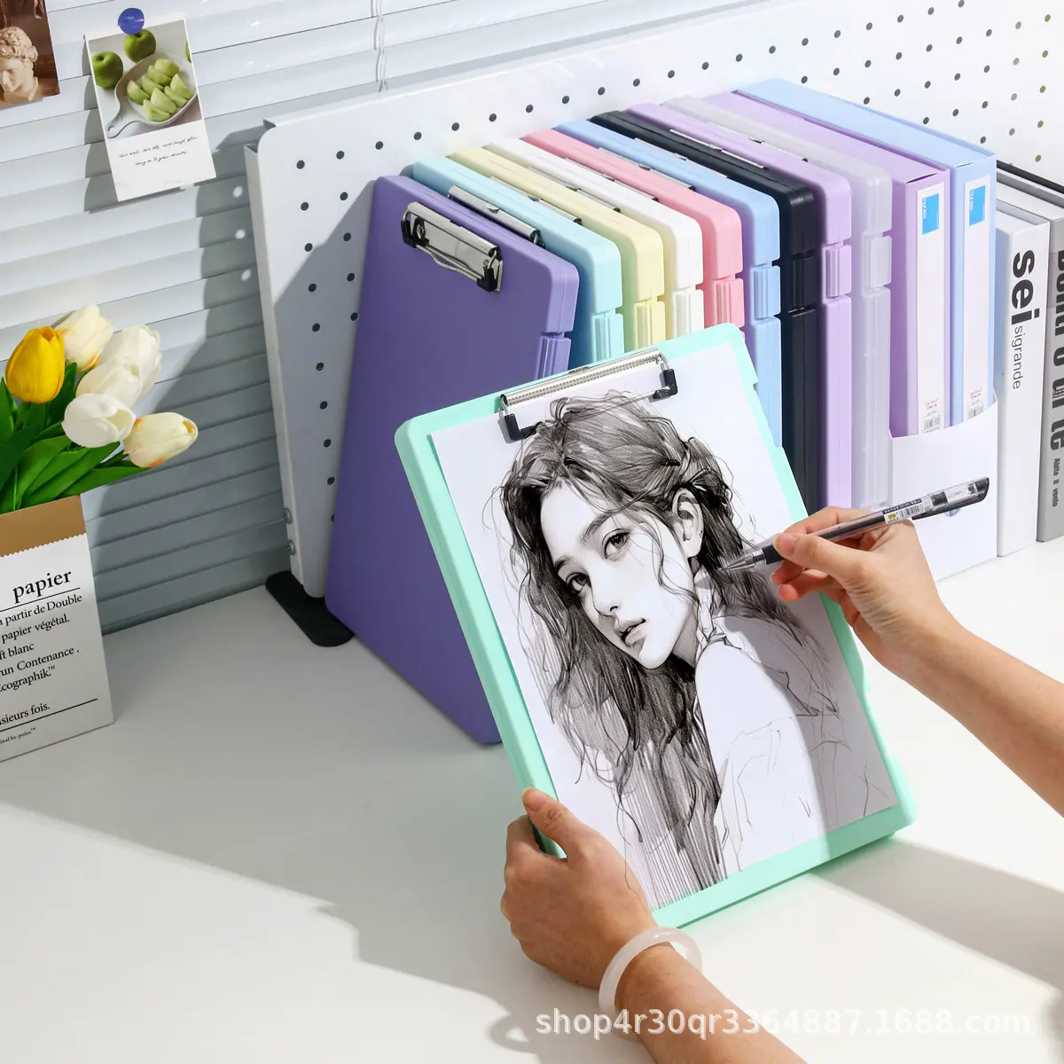 A4 Transparent Board Clip Two-in-one High Value File Folder Student Test Paper Office Clip Writing Board Storage Folder