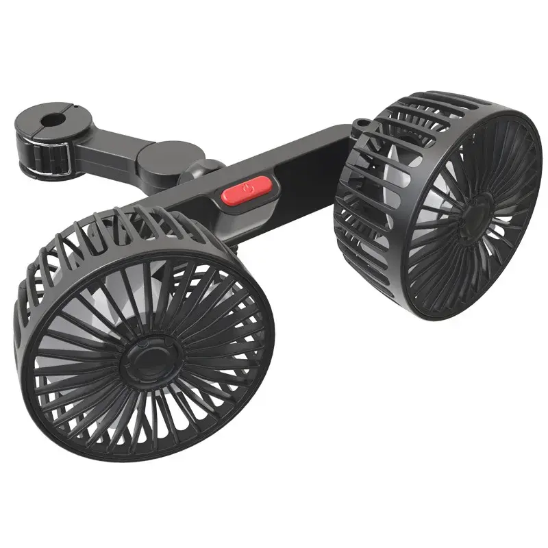 Car Fan Interior Cooling 12V24V Double Head USB Small Electric Fan Vehicle Mounted Powerful Refrigeration Air Conditioning