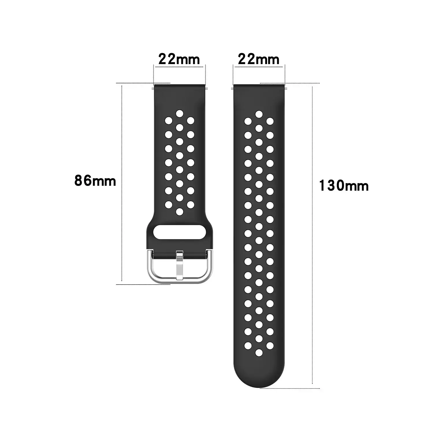 Amazfit CHEETAH (A2294) Silicone Sports Watch Band Single Color 22mm Wristband Motorcycle Electronic Accessories