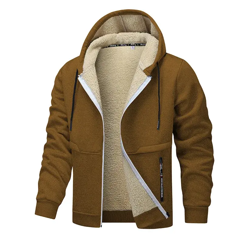 2024 Autumn/Winter New Thickened Sheep Velvet Jacket Hooded Casual Cardigan European Style Loose Fit S-3X Pelage Extérieur