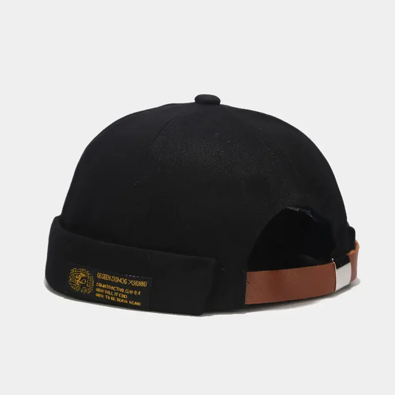 Pure Cotton Unisex Autumnal Fashion Hat Retro Sailor Straw Hat Street Skateboard Sport Cap No Brim Landlord Hat Style
