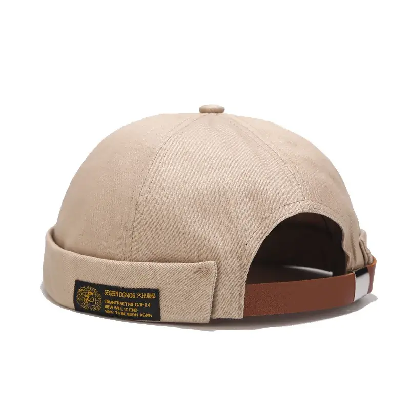 Pure Cotton Unisex Autumnal Fashion Hat Retro Sailor Straw Hat Street Skateboard Sport Cap No Brim Landlord Hat Style