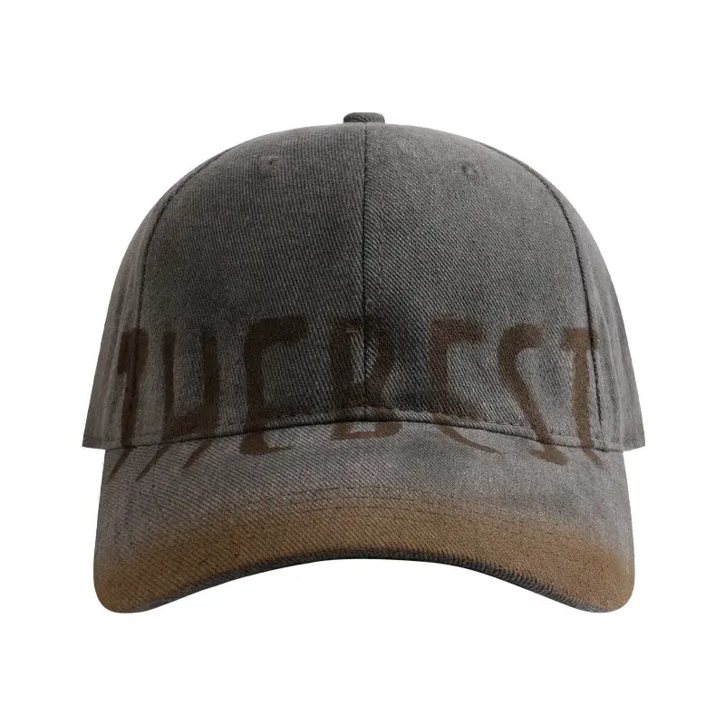Korean Ins Style Retro American Letter Baseball Cap Women's Wide Brim Large Head Size Duckbill Hat Face Slimming Soft Top Hat