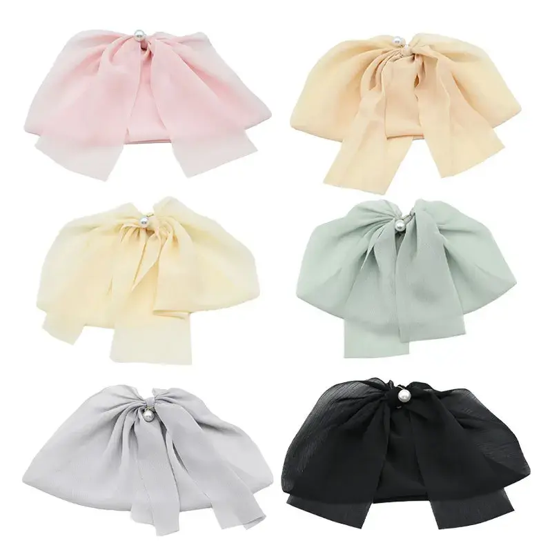 Korean Style Large Pearl Butterfly Knot Hair Clip Elegant Hair Card for Professional Salon Hair Division And Fixation