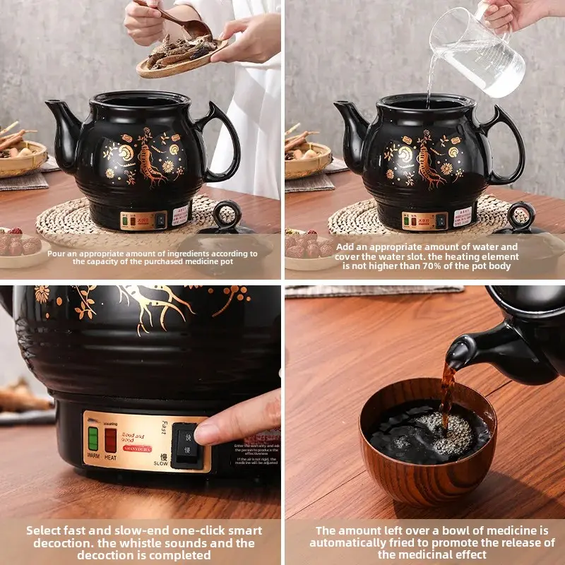 Automated Home Use Chinese Medicine Boiler Ceramic Mechanical Pharmacy Pot Lifter Health Supplements Cooking Vessel Sand Pot
