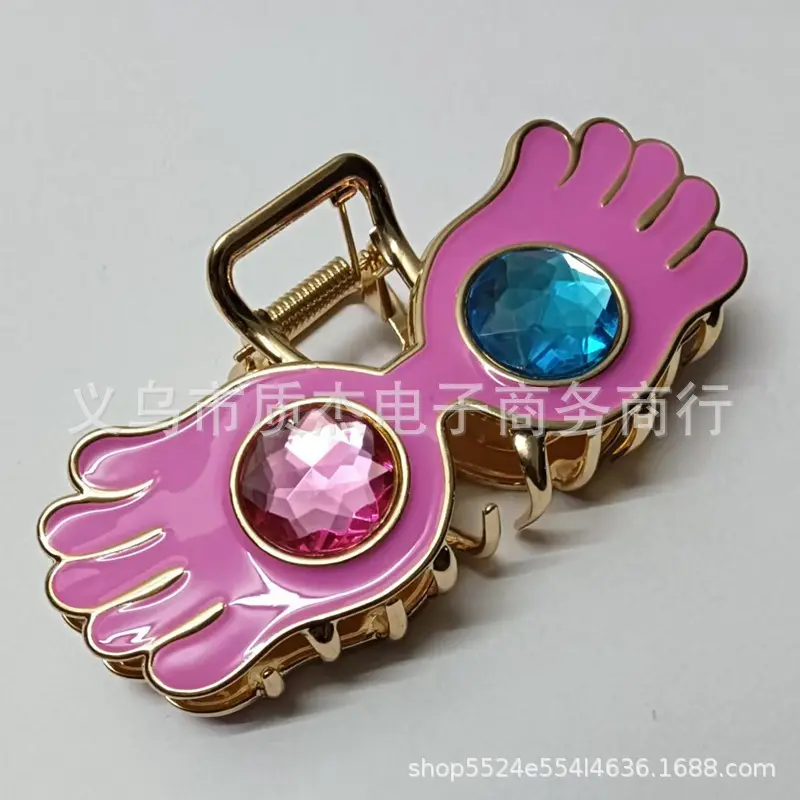 Pink Devil Eye Shark Fin Princess Hair Clip Professional Salon Partition Fixed Hair Clip Cross-Border Hair Accessories