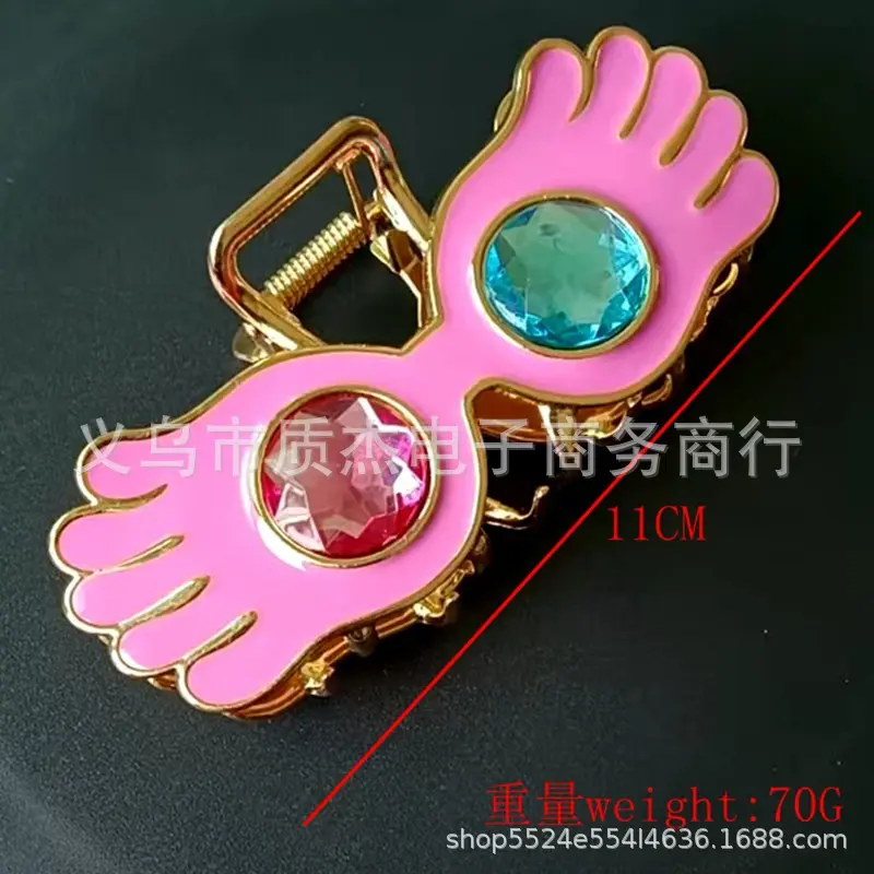 Pink Devil Eye Shark Fin Princess Hair Clip Professional Salon Partition Fixed Hair Clip Cross-Border Hair Accessories