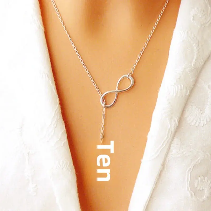 Vintage Cross Body Necklace Simple Fashionable Lucky Eight Character Design Necklace Wholesale Clavicle Chain For Women