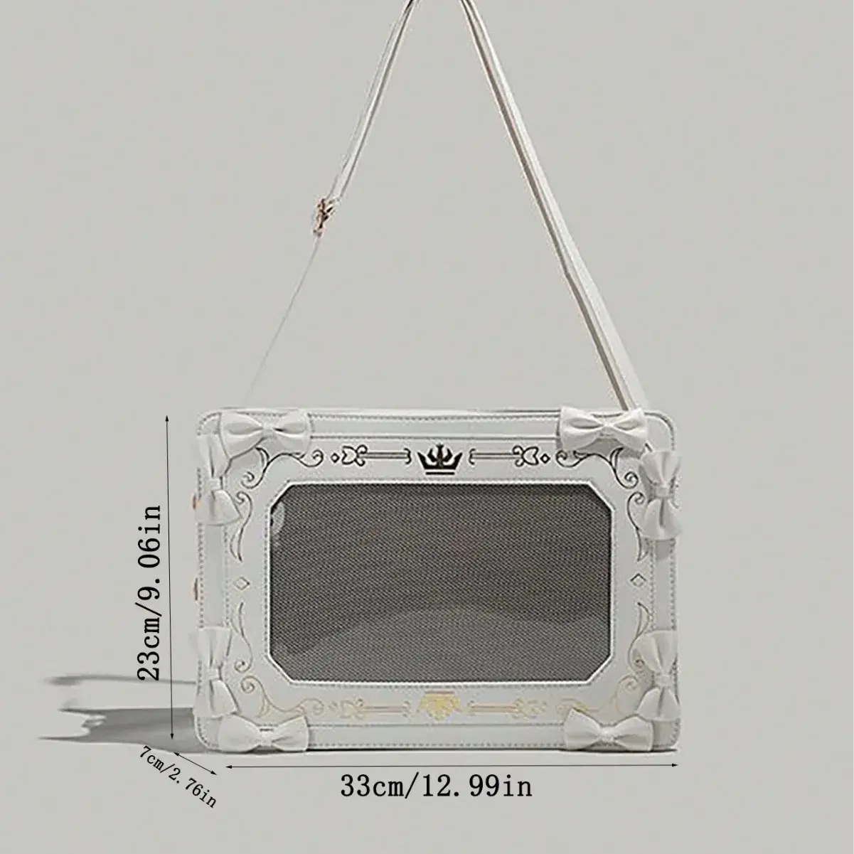 Niche Original Painting Frame Women's Versatile Vintage Transparent Small Square Bag Single Shoulder Slant Cross Bag Grain Bar