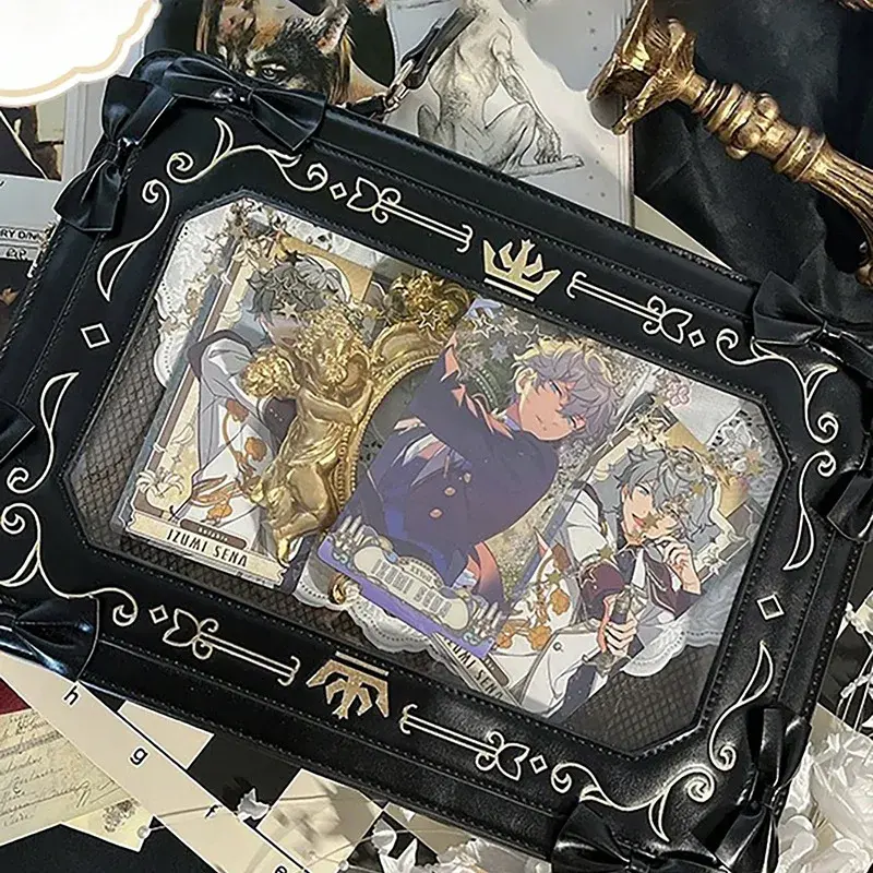 Niche Original Painting Frame Women's Versatile Vintage Transparent Small Square Bag Single Shoulder Slant Cross Bag Grain Bar
