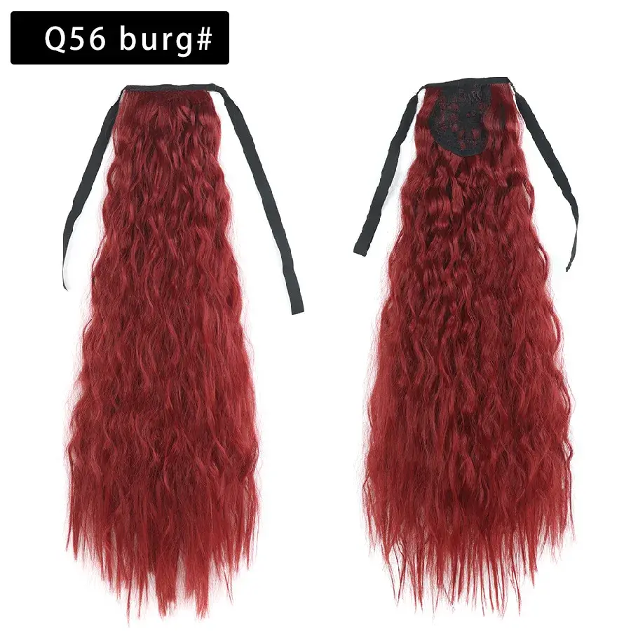 Xuchang Corn Curling Long Tailed Female High Temperature Silk Wig with Strap Simulation Water Wave Long Tail Fiber Hair Extensio