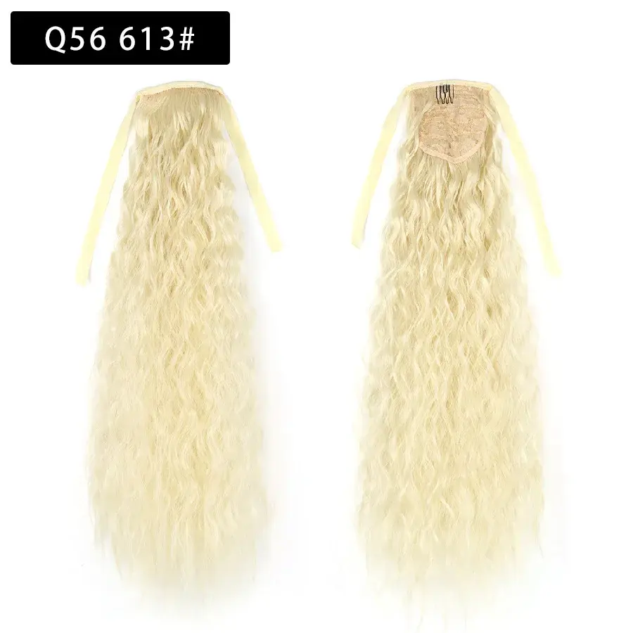 Xuchang Corn Curling Long Tailed Female High Temperature Silk Wig with Strap Simulation Water Wave Long Tail Fiber Hair Extensio
