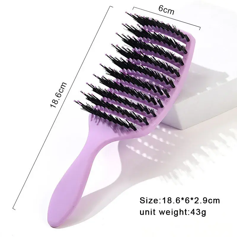 Women's High Skull Base Fluffy Rib Bone Comb Macaron Hollow out Comb Professional Salon Hairdressing Comb for Black People And W