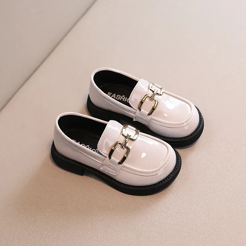 Stylish Black Children's Shoes With Soft Bottom For Spring Autumn 2022 New Style British Style Princess Shoes For Kids