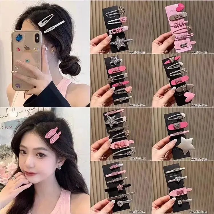 Sweet Cool Dopaamine Girl Millennium Style Side Bangs Duckbill Hair Clips Women's New Hot Sale Of The Season Hair Accessories Si