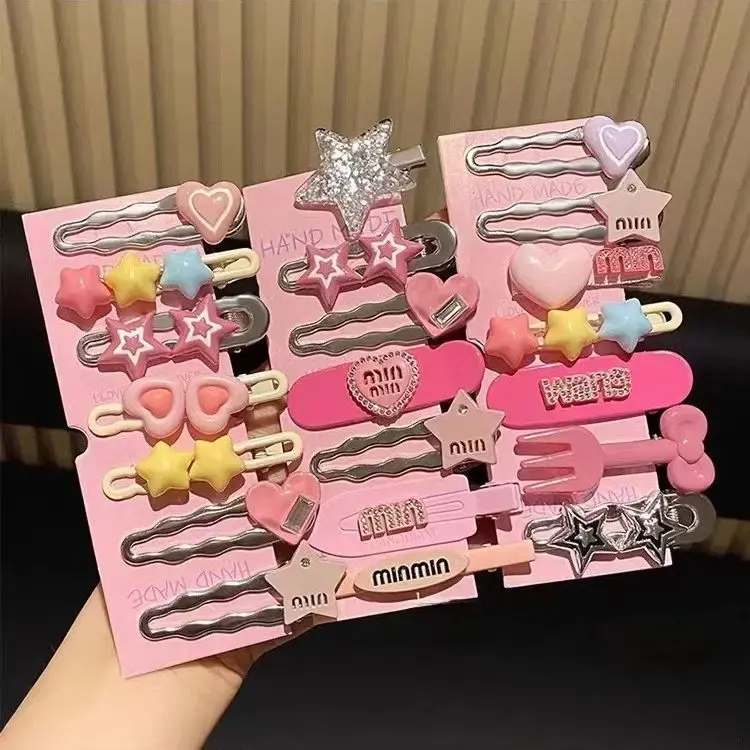 Sweet Cool Dopaamine Girl Millennium Style Side Bangs Duckbill Hair Clips Women's New Hot Sale Of The Season Hair Accessories Si