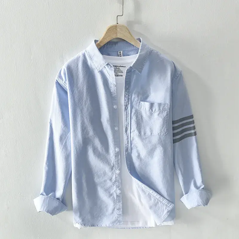 Casual Cotton Loose-Fit Men's Shirt Comfortable Fashionable Spring Autumn Lapel Regular-fit Men's Wear Shirt One-piece Agency
