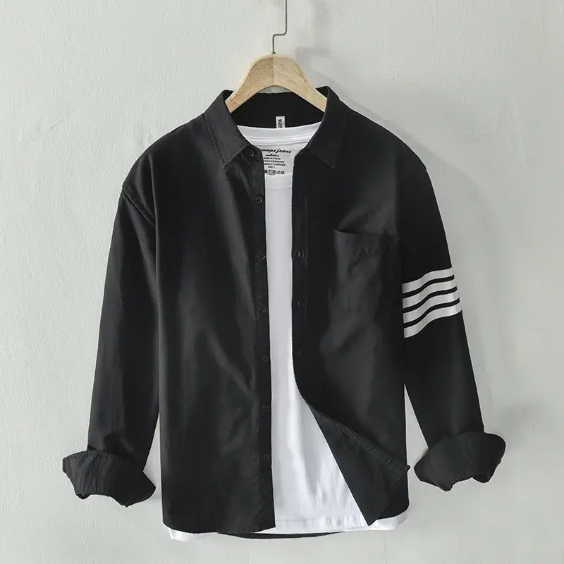 Casual Cotton Loose-Fit Men's Shirt Comfortable Fashionable Spring Autumn Lapel Regular-fit Men's Wear Shirt One-piece Agency