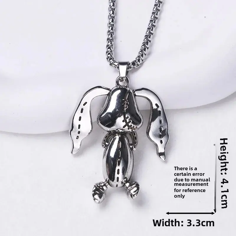 TrendyUniqueVersatileSweater Chain Necklace EuropeanAmerican Style Rabbit Ears Four Limbs Moving Hip Hop Fashion Jewelry
