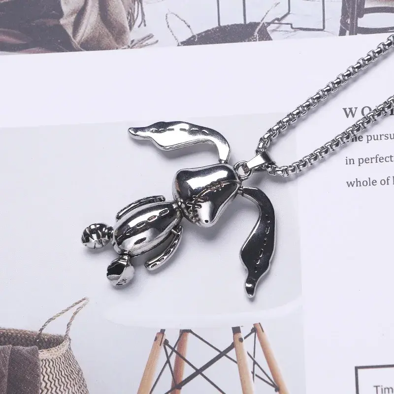 TrendyUniqueVersatileSweater Chain Necklace EuropeanAmerican Style Rabbit Ears Four Limbs Moving Hip Hop Fashion Jewelry