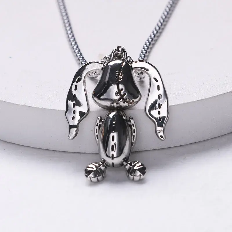 TrendyUniqueVersatileSweater Chain Necklace EuropeanAmerican Style Rabbit Ears Four Limbs Moving Hip Hop Fashion Jewelry