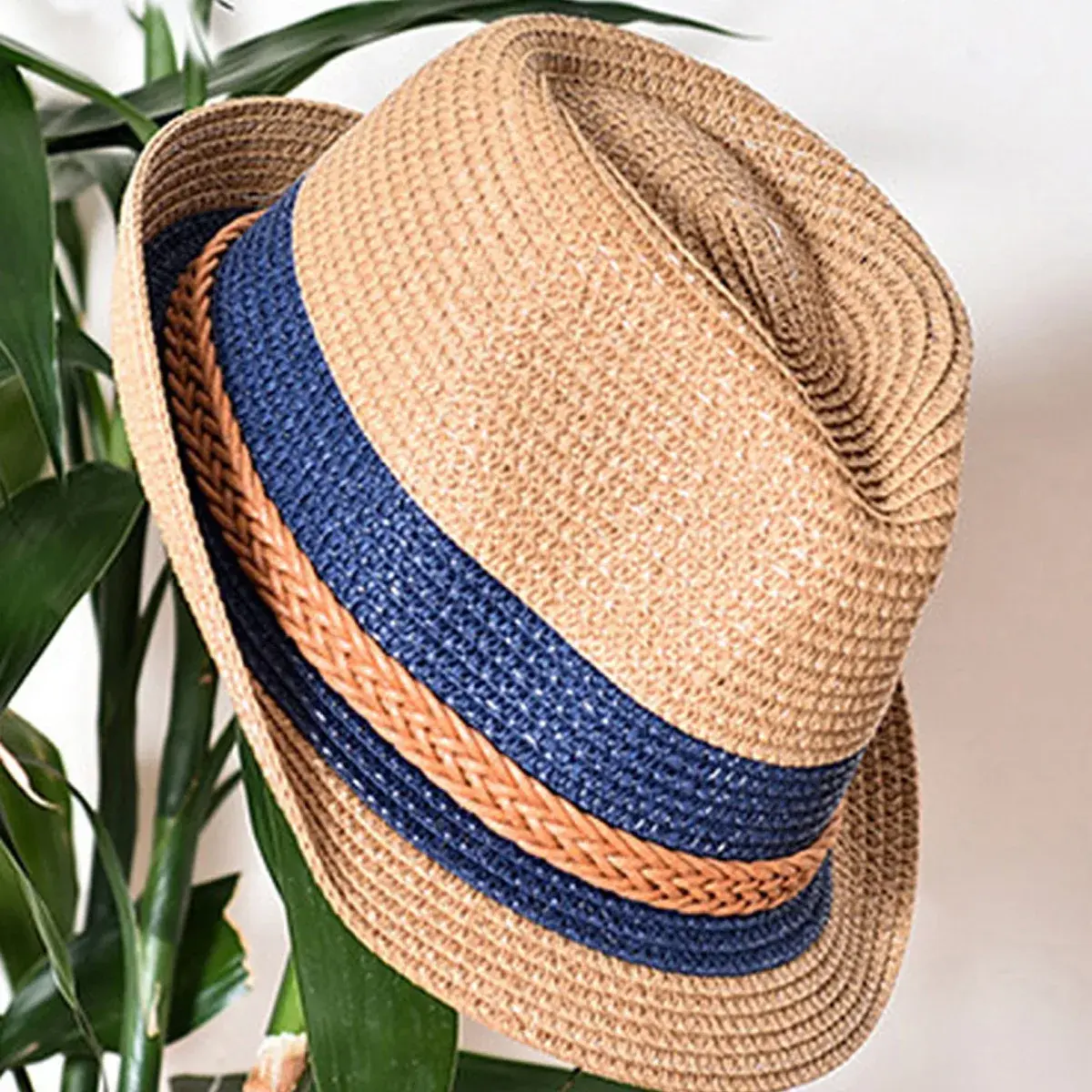 Foldable Banna Straw Hat Unisex British Jazz Style Korean Version Student Children Trendy Sunshade Cap Parent-Child Hat