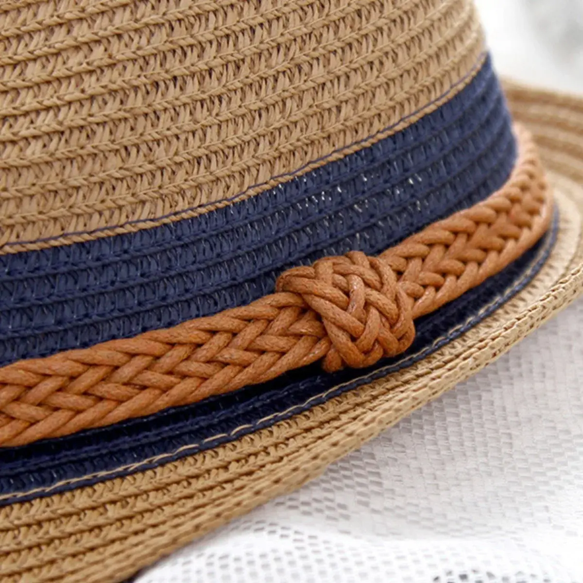 Foldable Banna Straw Hat Unisex British Jazz Style Korean Version Student Children Trendy Sunshade Cap Parent-Child Hat