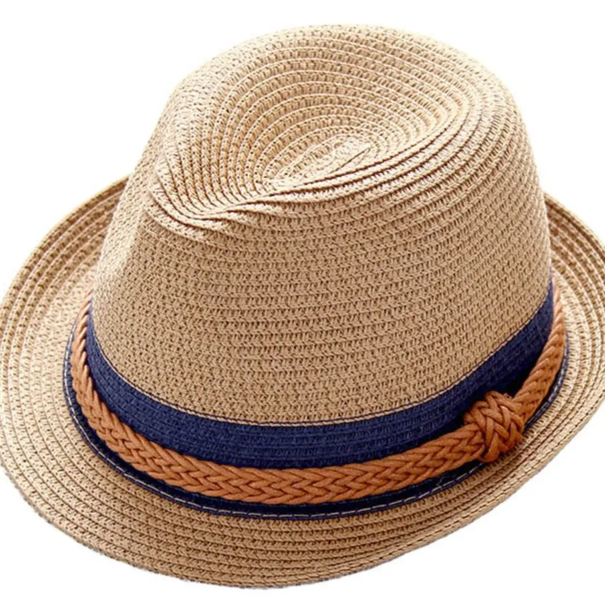 Foldable Banna Straw Hat Unisex British Jazz Style Korean Version Student Children Trendy Sunshade Cap Parent-Child Hat