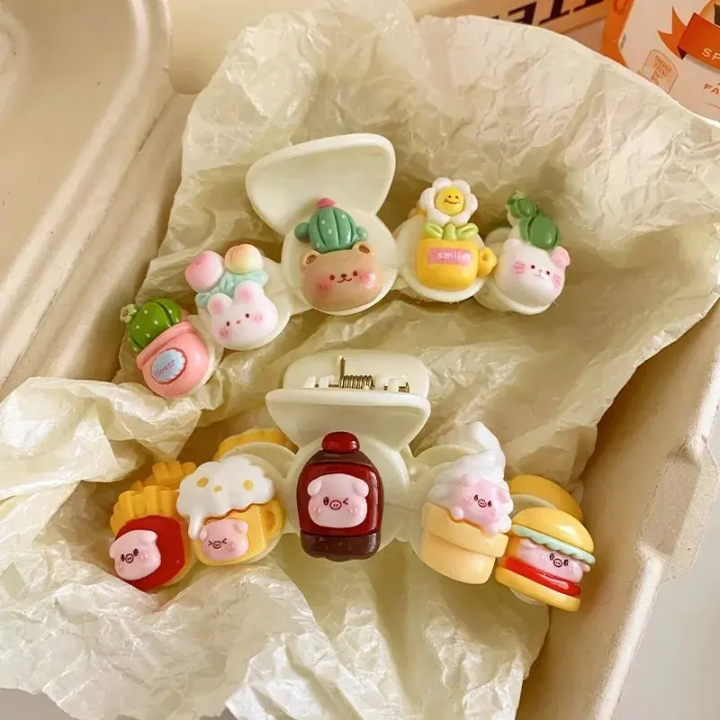 2025 New Children's Cartoon Shark Clip Little Girl Cute Donut Hair Accessories Headwear Female Toddler Hair Clips Salon Fixation