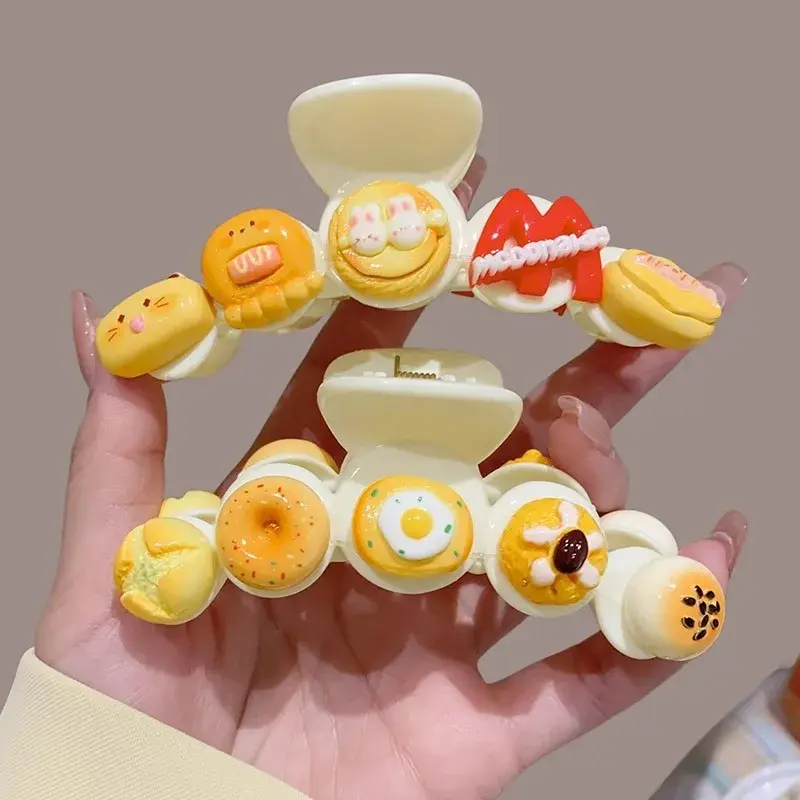 2025 New Children's Cartoon Shark Clip Little Girl Cute Donut Hair Accessories Headwear Female Toddler Hair Clips Salon Fixation