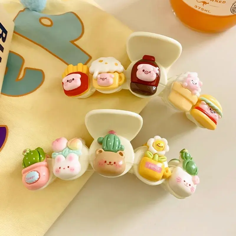 2025 New Children's Cartoon Shark Clip Little Girl Cute Donut Hair Accessories Headwear Female Toddler Hair Clips Salon Fixation