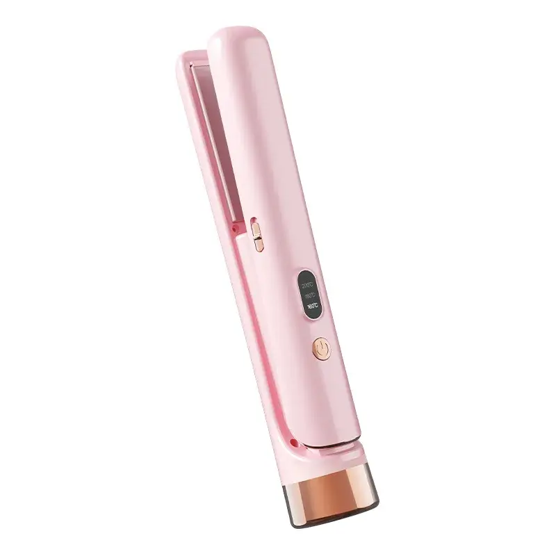 Wireless Portable Rechargeable Curling Iron Straightening Brush Negative Ion Hair Styling Tool Damage Free Beauty Salon Accessor