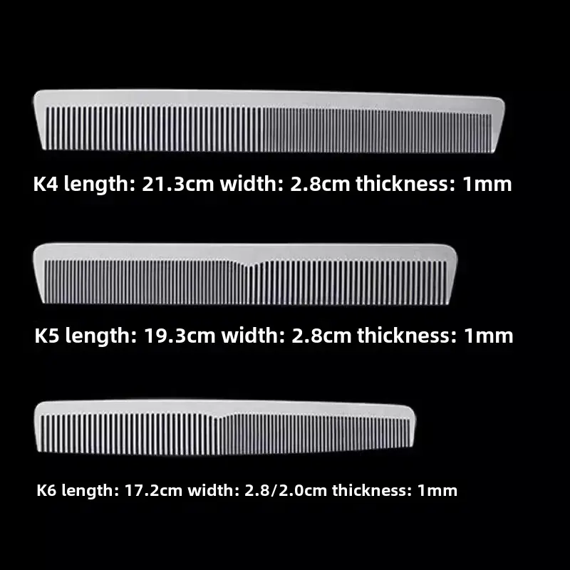 Professional Hairdressing Tools Stainless Steel Comb Metal Tooth Comb Apple Steel Comb Anti-Static Flat Head Comb For Blacks And