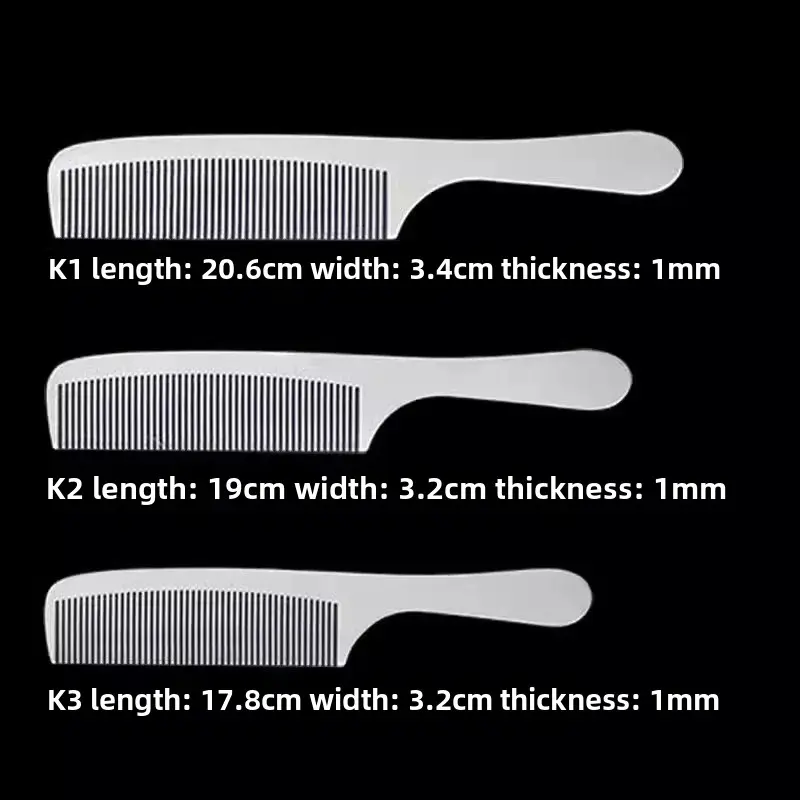 Professional Hairdressing Tools Stainless Steel Comb Metal Tooth Comb Apple Steel Comb Anti-Static Flat Head Comb For Blacks And