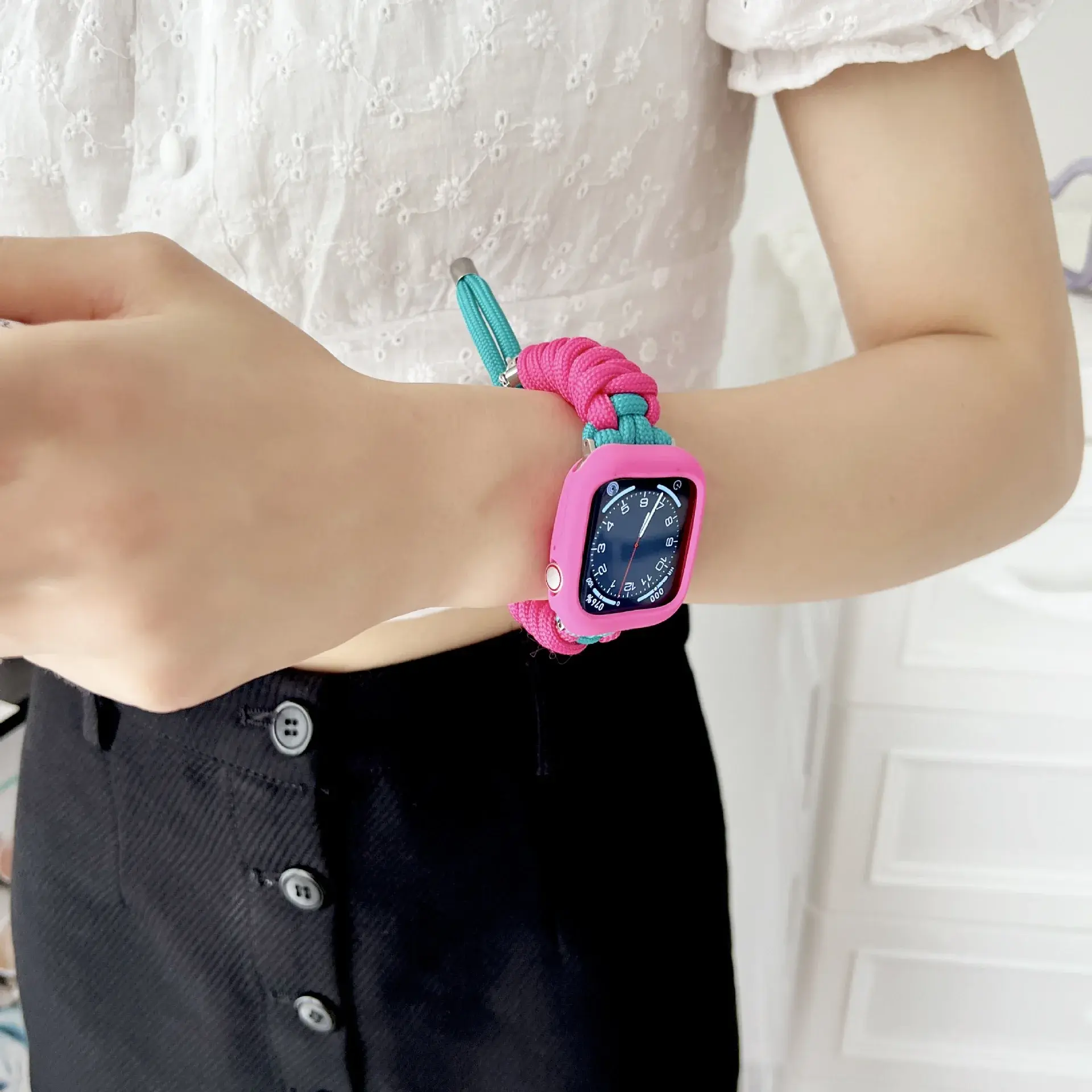 Apple Watch 9th Generation Handband Suitable For Motorcycle Electronic Accessories Handmade Braided Rope Watch Band
