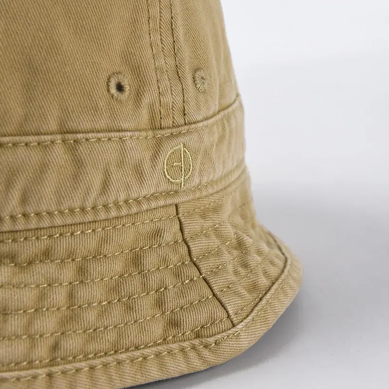 Retro Washed Cotton Bucket Hat round Top Bucket Cap Unisex Versatile Small Brim Fisherman Cap Simple Solid Color Bucket Hat