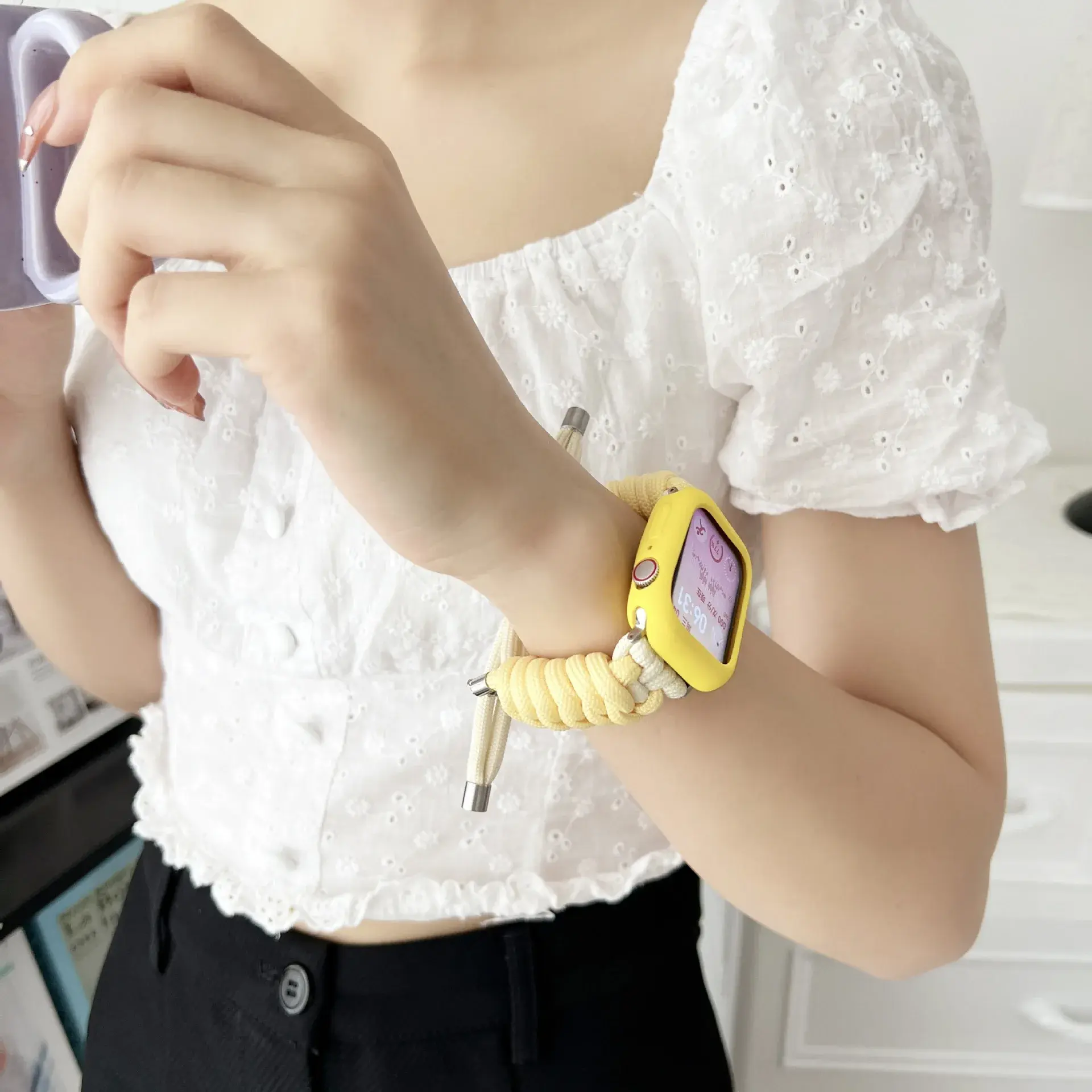 Apple Watch 9th Generation Handband Suitable For Motorcycle Electronic Accessories Handmade Braided Rope Watch Band