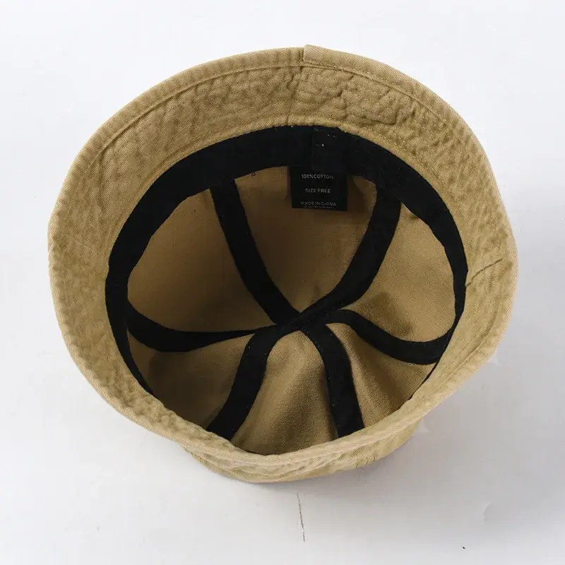 Retro Washed Cotton Bucket Hat round Top Bucket Cap Unisex Versatile Small Brim Fisherman Cap Simple Solid Color Bucket Hat