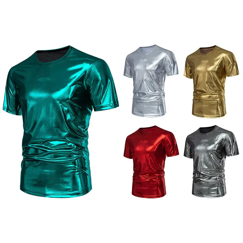 Men's Summer Short Sleeve T-shirt Crew Neck Style Slim Fit Round Neck Design Youth Nightclub Fashion Round T-shirt