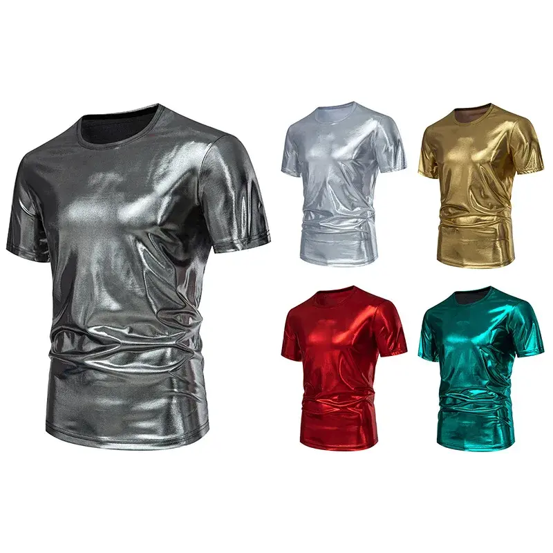 Men's Summer Short Sleeve T-shirt Crew Neck Style Slim Fit Round Neck Design Youth Nightclub Fashion Round T-shirt