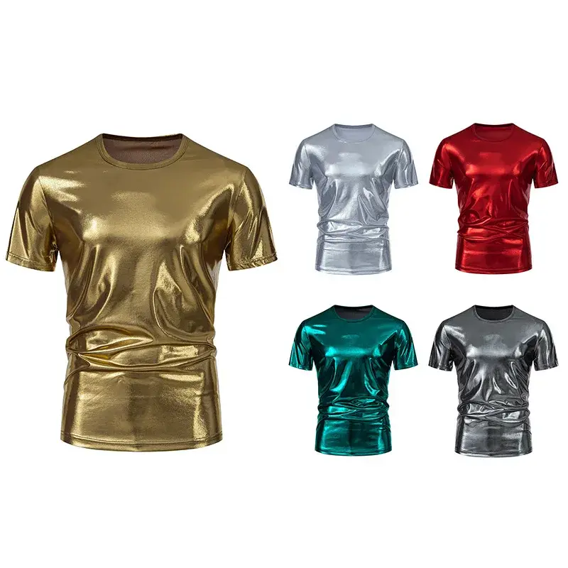Men's Summer Short Sleeve T-shirt Crew Neck Style Slim Fit Round Neck Design Youth Nightclub Fashion Round T-shirt