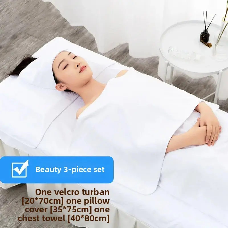 Non-Shedding Absorbent Beauty Salon Three-Piece Towel Set Head Wrap Bath Towel Large Size Bedding for Head Therapy And Wellness