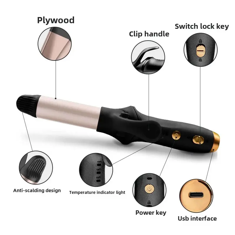 Wireless Portable Multi-Function Hair Curling Iron Damage-Free Straightening And Curling Travel Friendly Dormitory Use