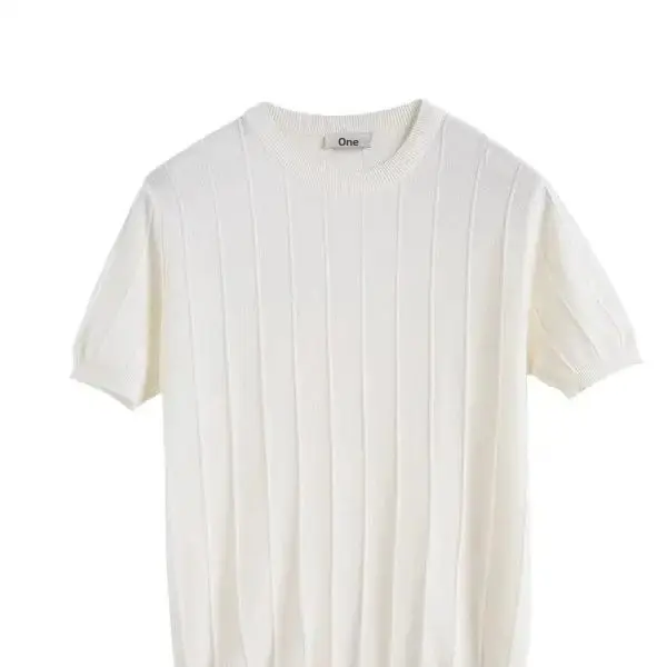Luxury Knit T-Shirt Men's Summer New Style Round Neck Half Sleeve Thin Korean Version Base Layer Top Yarn