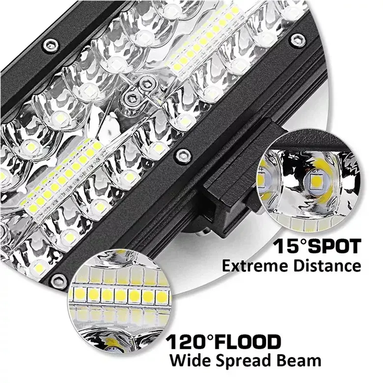 7 Inch 120w Led Light Bar For Atv Utv Ssv High Power Work Light Three Rows Best Seller On Ebay Amazon