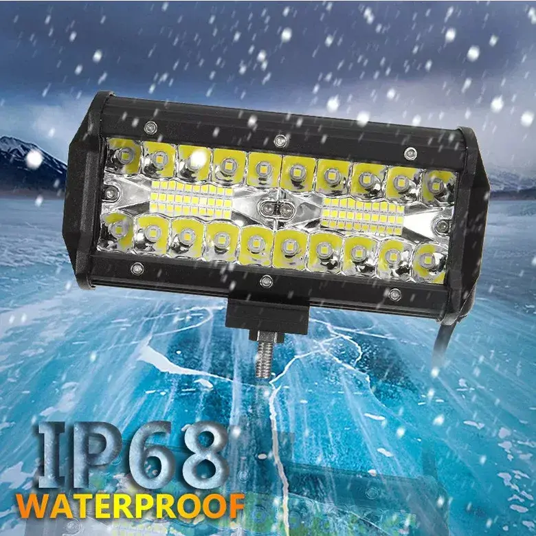 7 Inch 120w Led Light Bar For Atv Utv Ssv High Power Work Light Three Rows Best Seller On Ebay Amazon