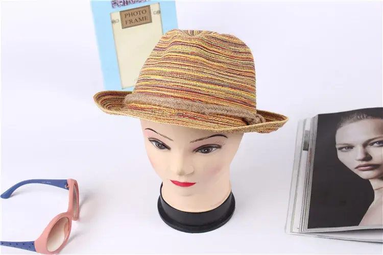 Hand Crocheted Sun Protection Straw Hat Beach Ladies Style Braided Hair Design Colorful Korean Version Hat for Summer