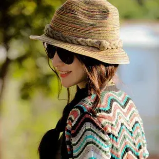 Hand Crocheted Sun Protection Straw Hat Beach Ladies Style Braided Hair Design Colorful Korean Version Hat for Summer
