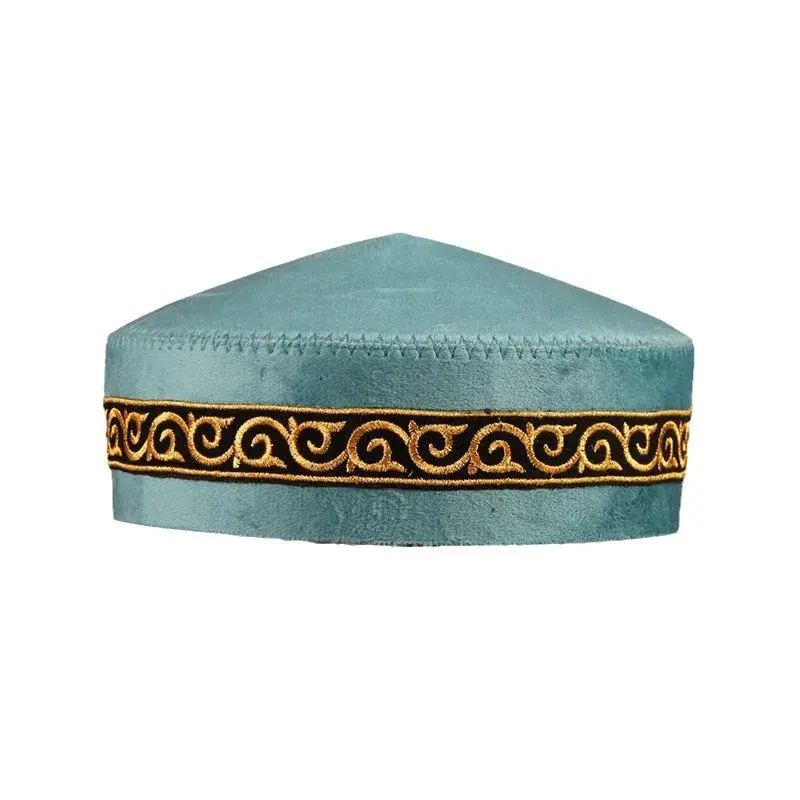 Embroidered Kazakh Style Flower Cap Ethnic Men's Performance round Hat Classic Kazakh Men's Stylish Handmade Embroidery Cap